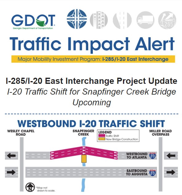 Lane Closure Advisory I-285/I-20 East Interchange Project